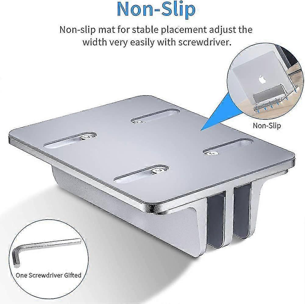 Double Vertical Aluminum Laptop Stand, Adjustable Desk Holder