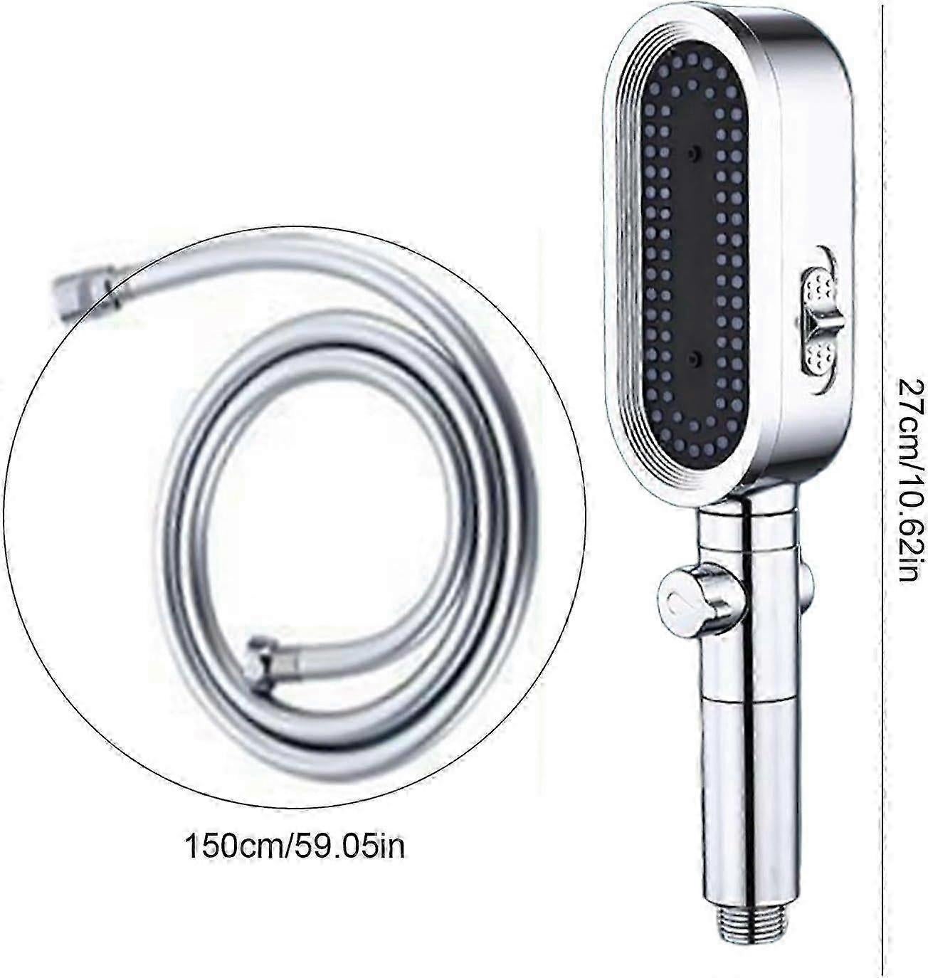 Adjustable High Pressure Shower Head Set with 1.5m Hose