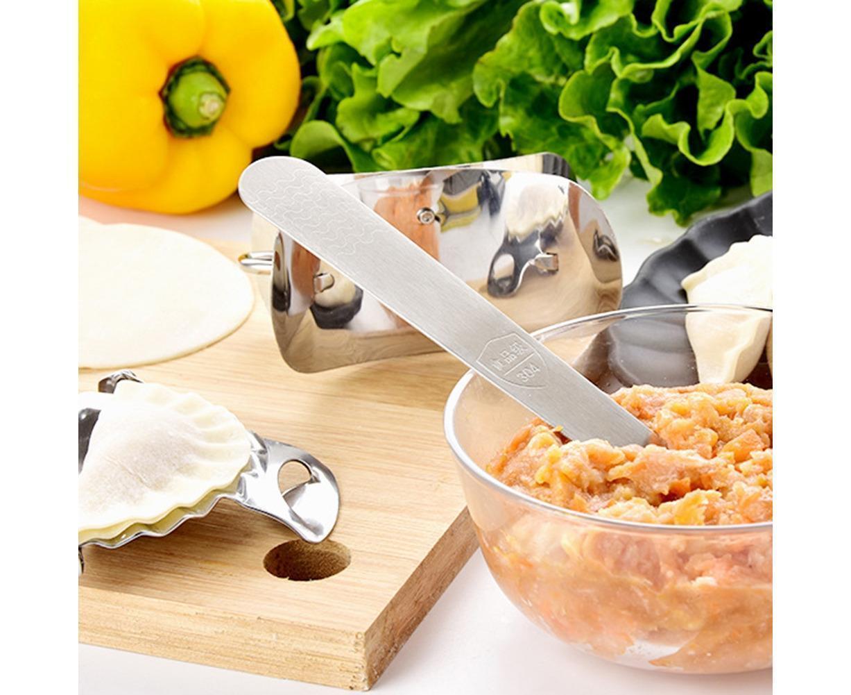 3Pcs Stainless Steel Dumpling Maker Slicer Stuffing Spoon Dough Presser Mould-L