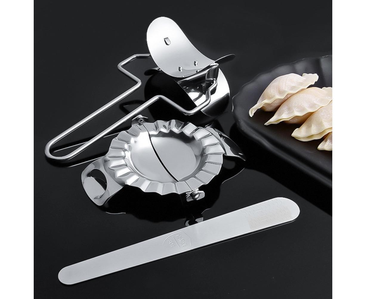 3Pcs Stainless Steel Dumpling Maker Slicer Stuffing Spoon Dough Presser Mould-L