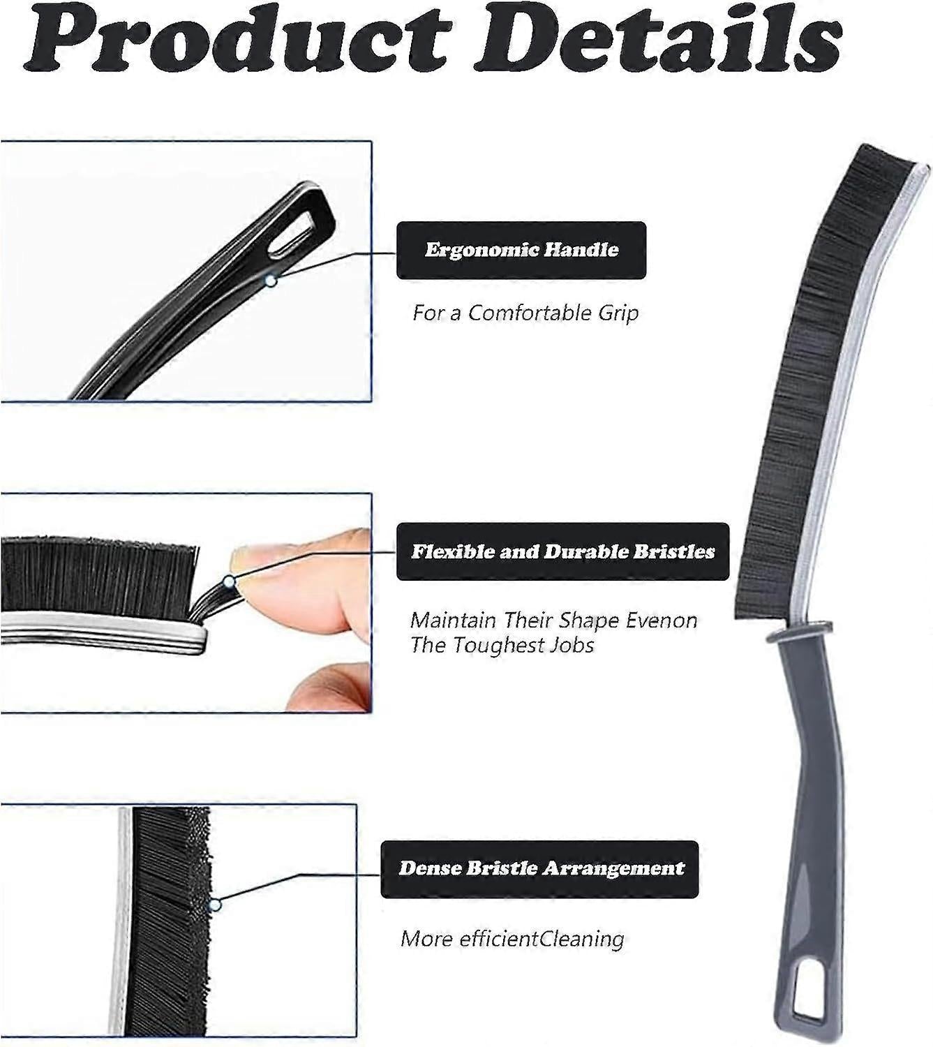 2pcs Crevice Cleaning Brushes for Window & Bathroom Grooves