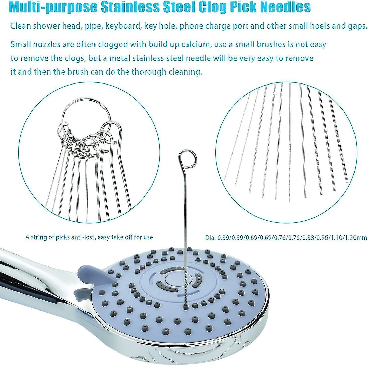Shower Head Cleaning Brush Kit, Anti-Clog Small Crevice Brushes