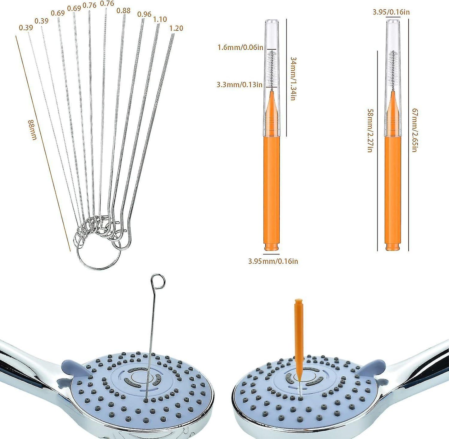 Shower Head Cleaning Brush Kit, Anti-Clog Small Crevice Brushes