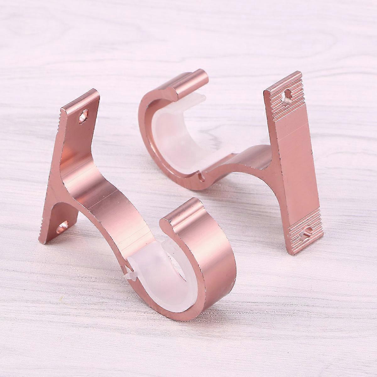 2pcs Ceiling Curtain Rod Brackets, Double Rod Holders & Hooks