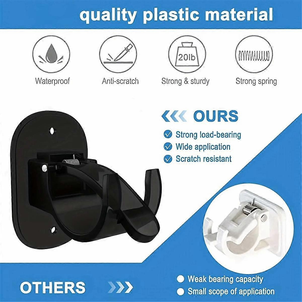 4pcs Curtain Rod Brackets, No-Drill Curtain Rod Holders Hooks