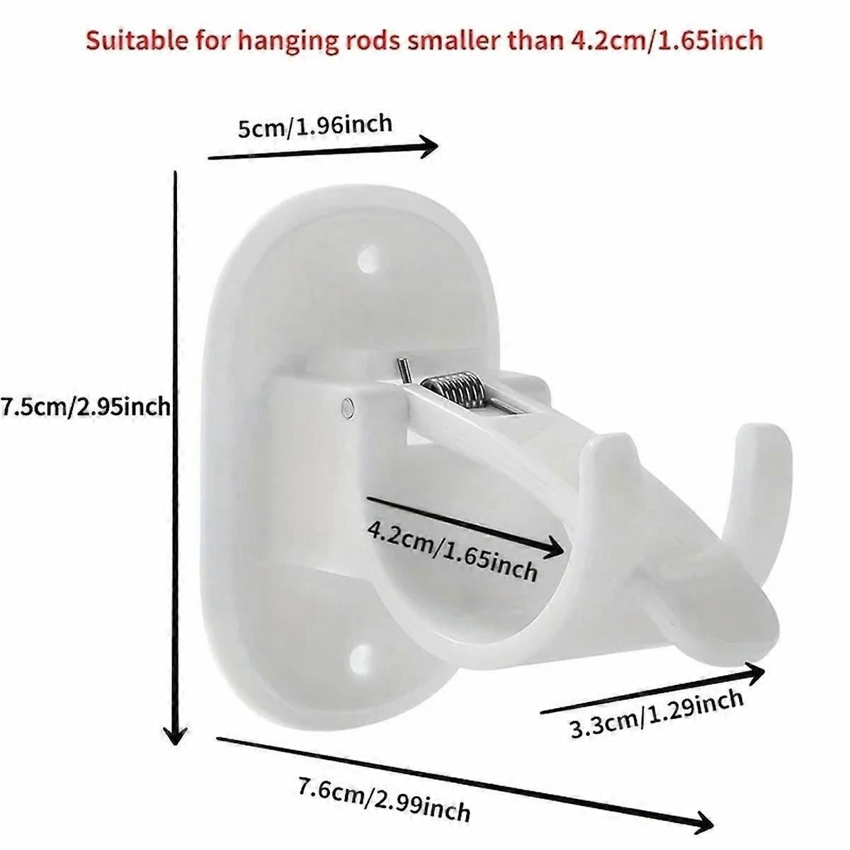 4pcs Curtain Rod Brackets, No-Drill Curtain Rod Holders Hooks
