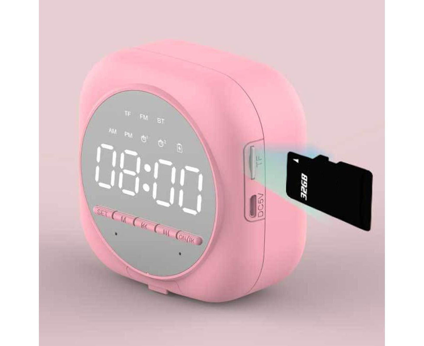 Q12 Bluetooth-compatible 5.0 Multifunctional Alarm Clock Subwoofer Speaker Support TF Card - White