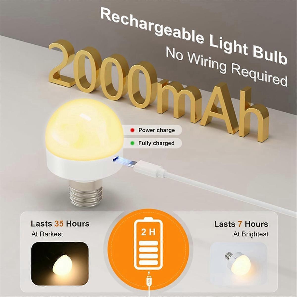 Rechargeable LED Bulbs with Remote E26 Battery Backup