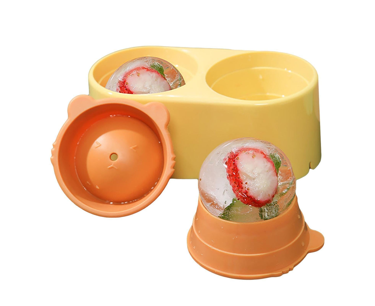 Ice Mould Anti-corrosion Fine Workmanship BPA Free Whiskey Ice Cube Ball DIY Mould for Bar-Yellow