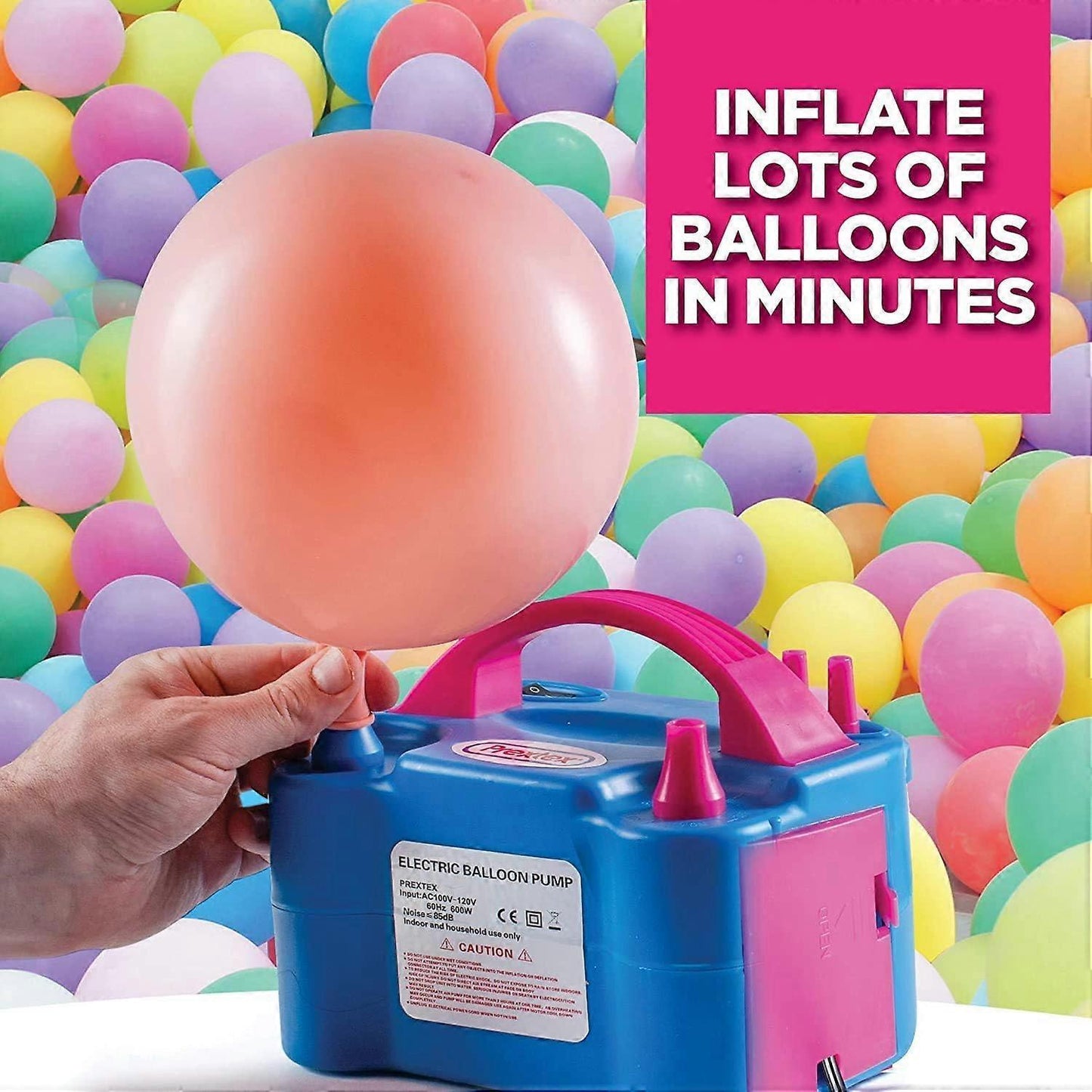 Premium Electric Balloon Pump Double Nozzle Helium-Free Inflator for Parties