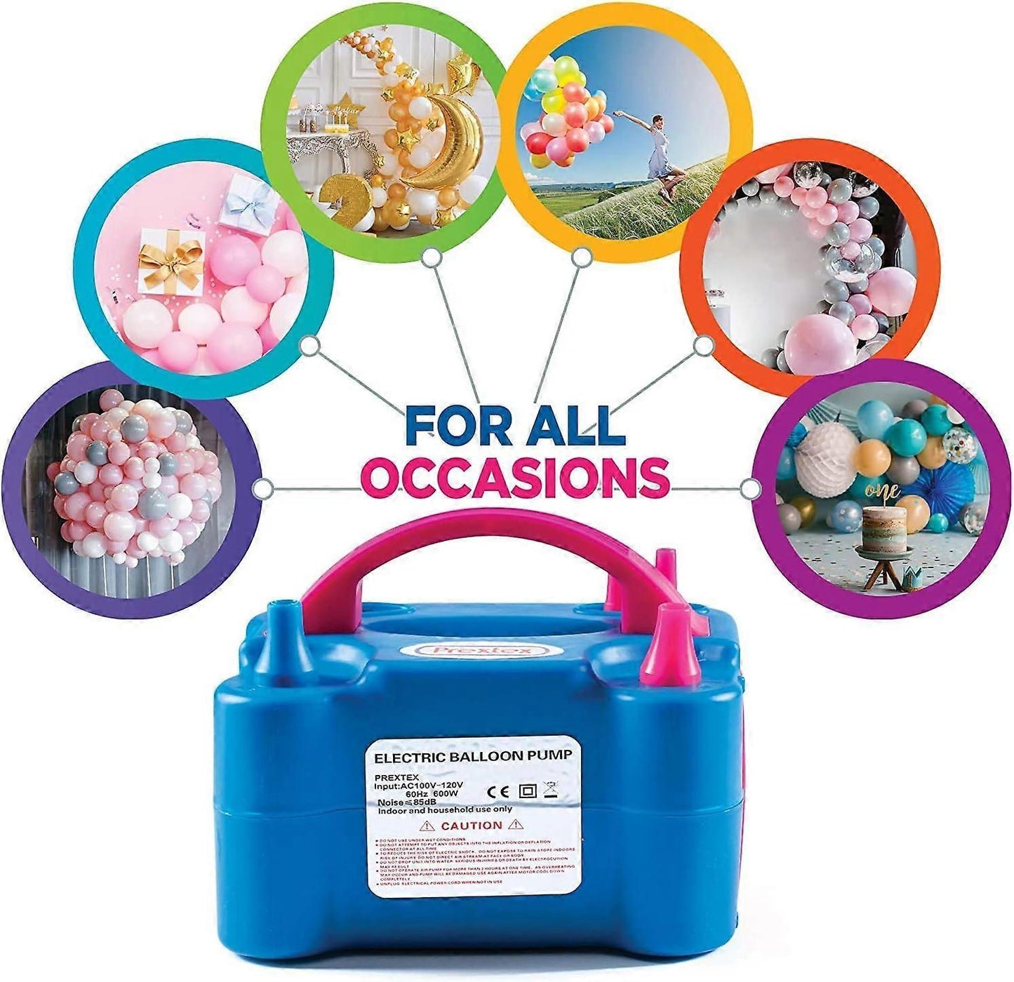 Premium Electric Balloon Pump Double Nozzle Helium-Free Inflator for Parties