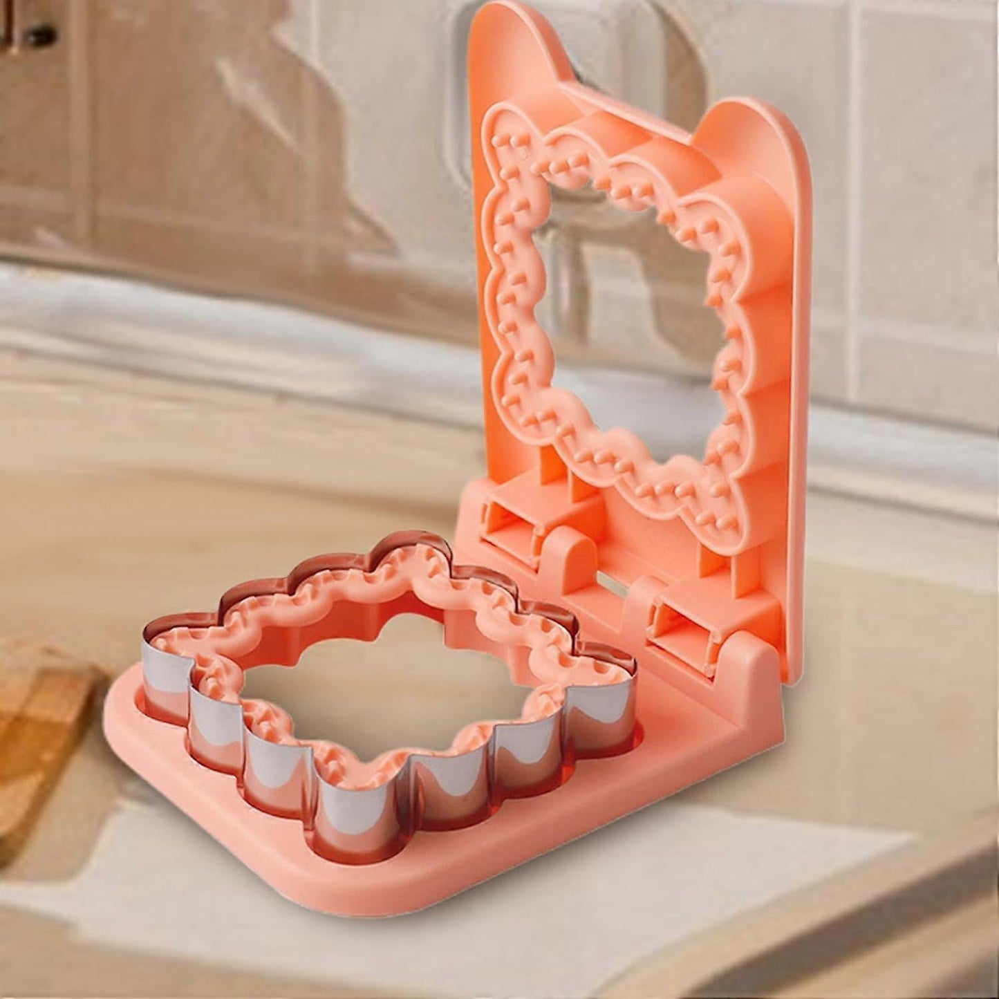 Sandwich Cutter and Sealer Orange Sandwich Maker Moulds for Cookies Dough Pancakes