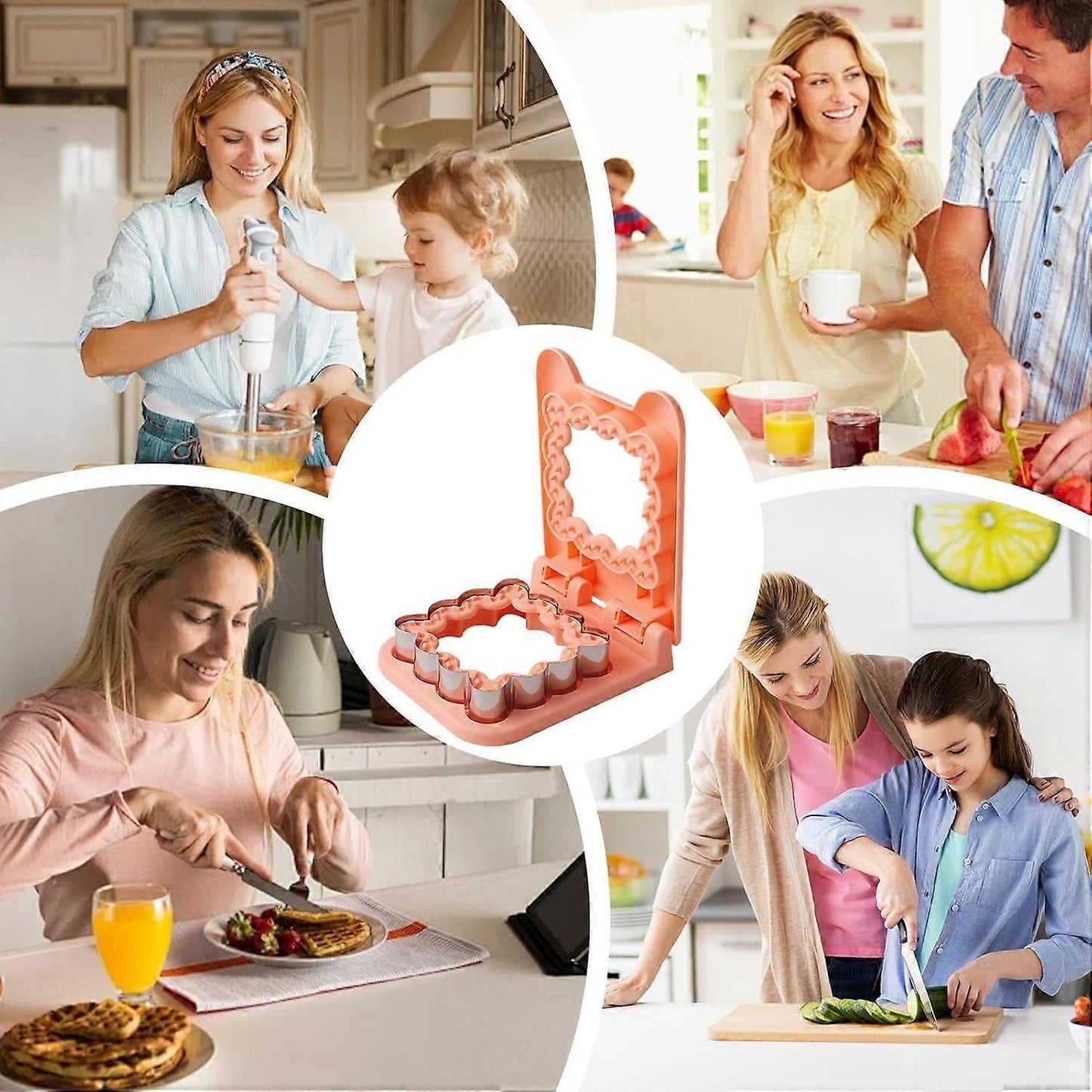 Sandwich Cutter and Sealer Orange Sandwich Maker Moulds for Cookies Dough Pancakes