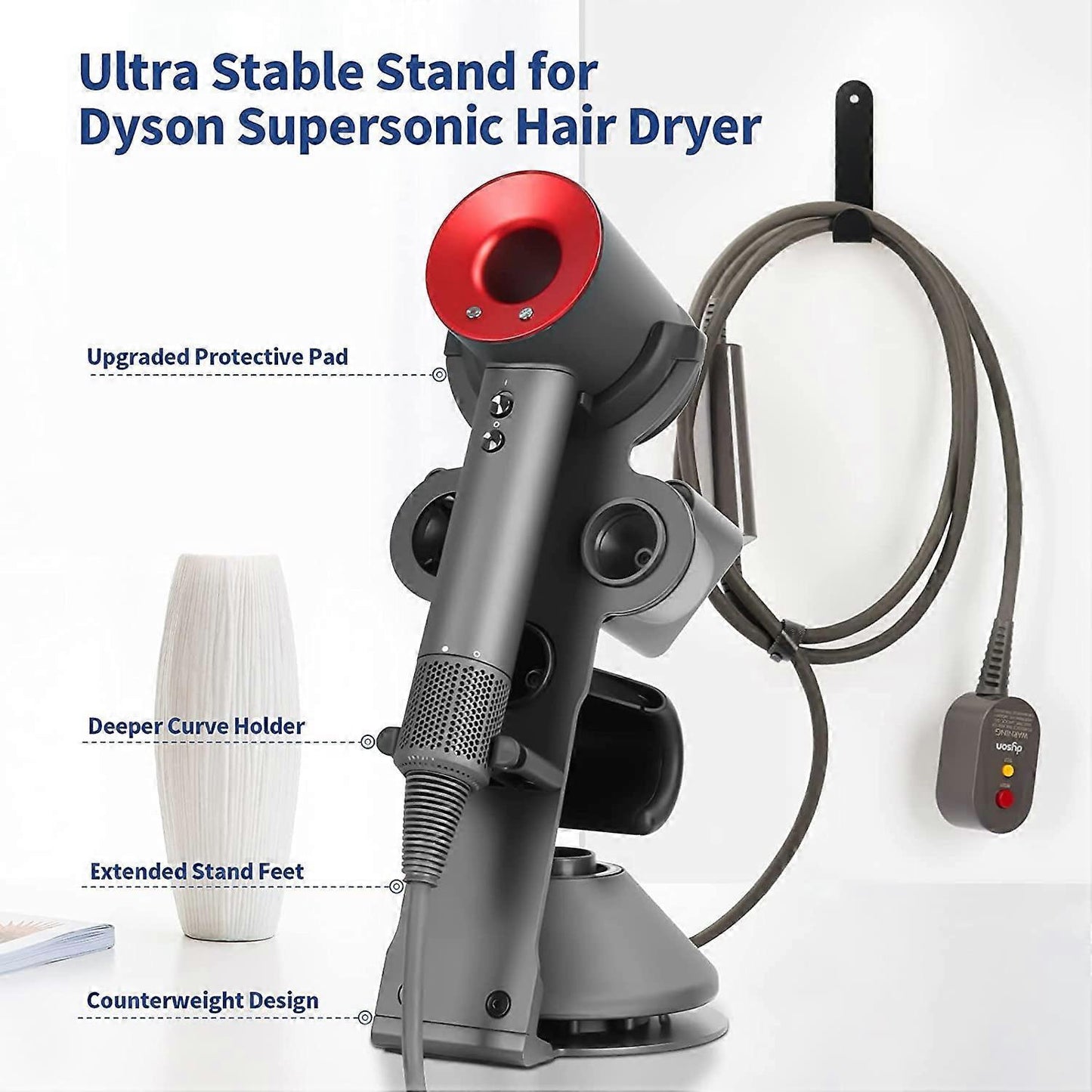 Dyson Supersonic Hair Dryer Holder with 5 Accessories Organizer
