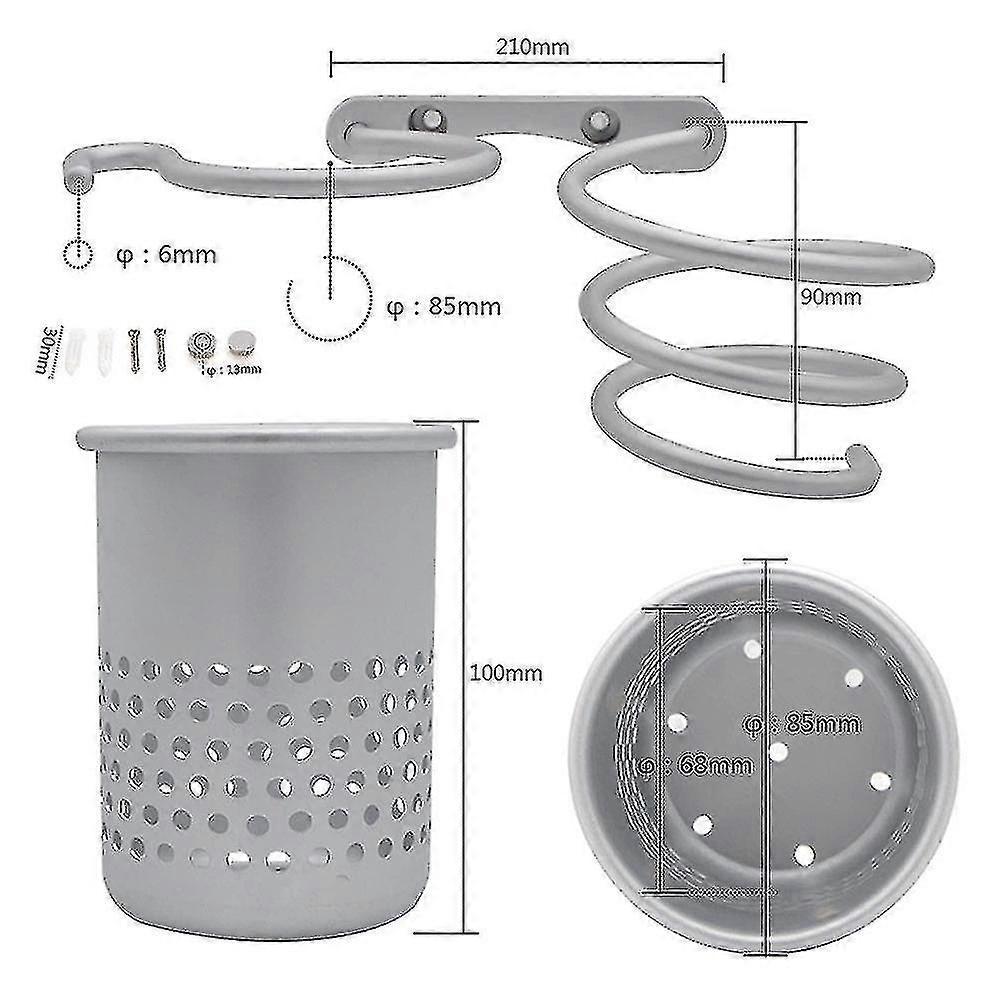 Hair Dryer Holder Wall Mount Organizer Blow Dryer Rack