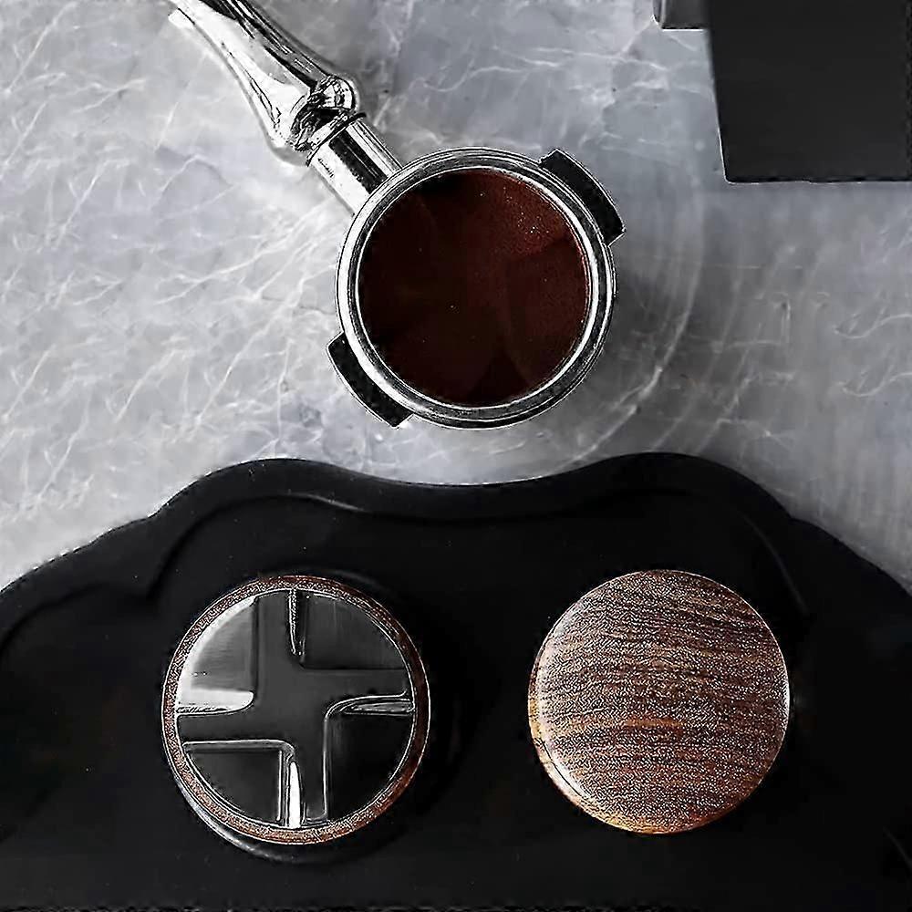 58.35mm Espresso Coffee Distributor Tamper with Four Inclined Slopes Base