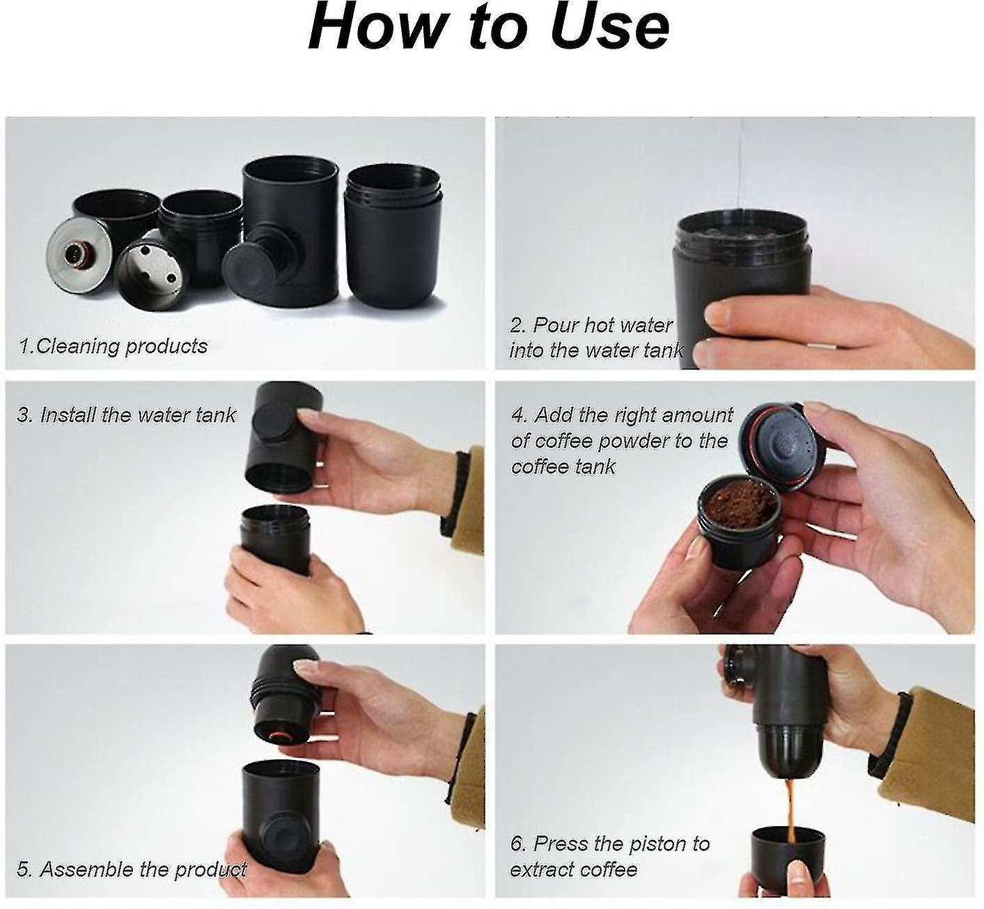 Portable Manual Coffee Maker 70ml Mini Ground Espresso Coffee Maker
