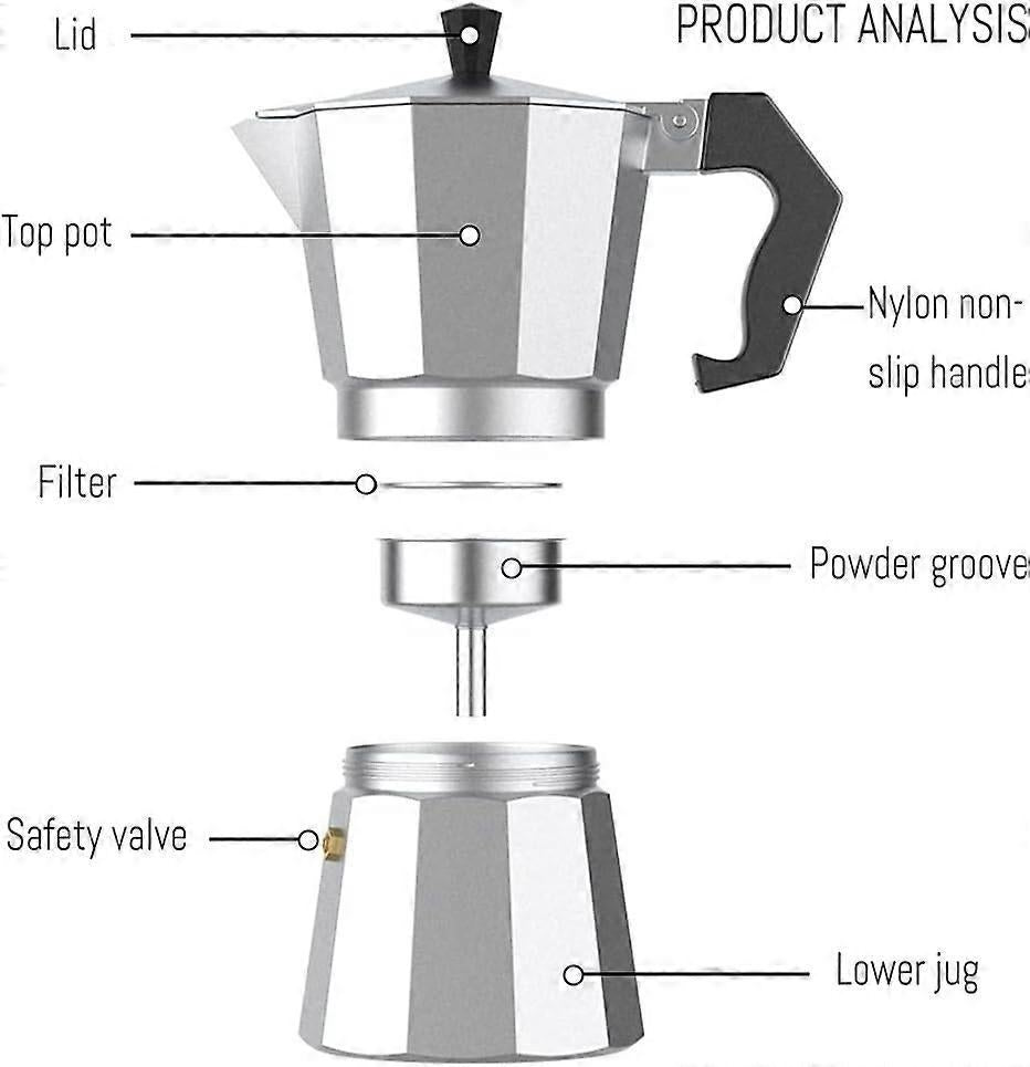 Italian Moka Pot Coffee Maker 6 Cup Classic Espresso Stovetop Coffee Maker