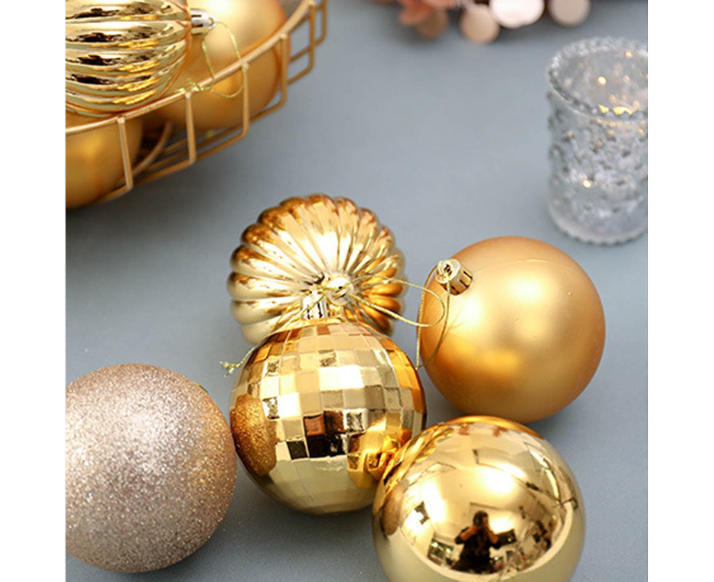 34Pcs Shatterproof Ball for Home-Golden