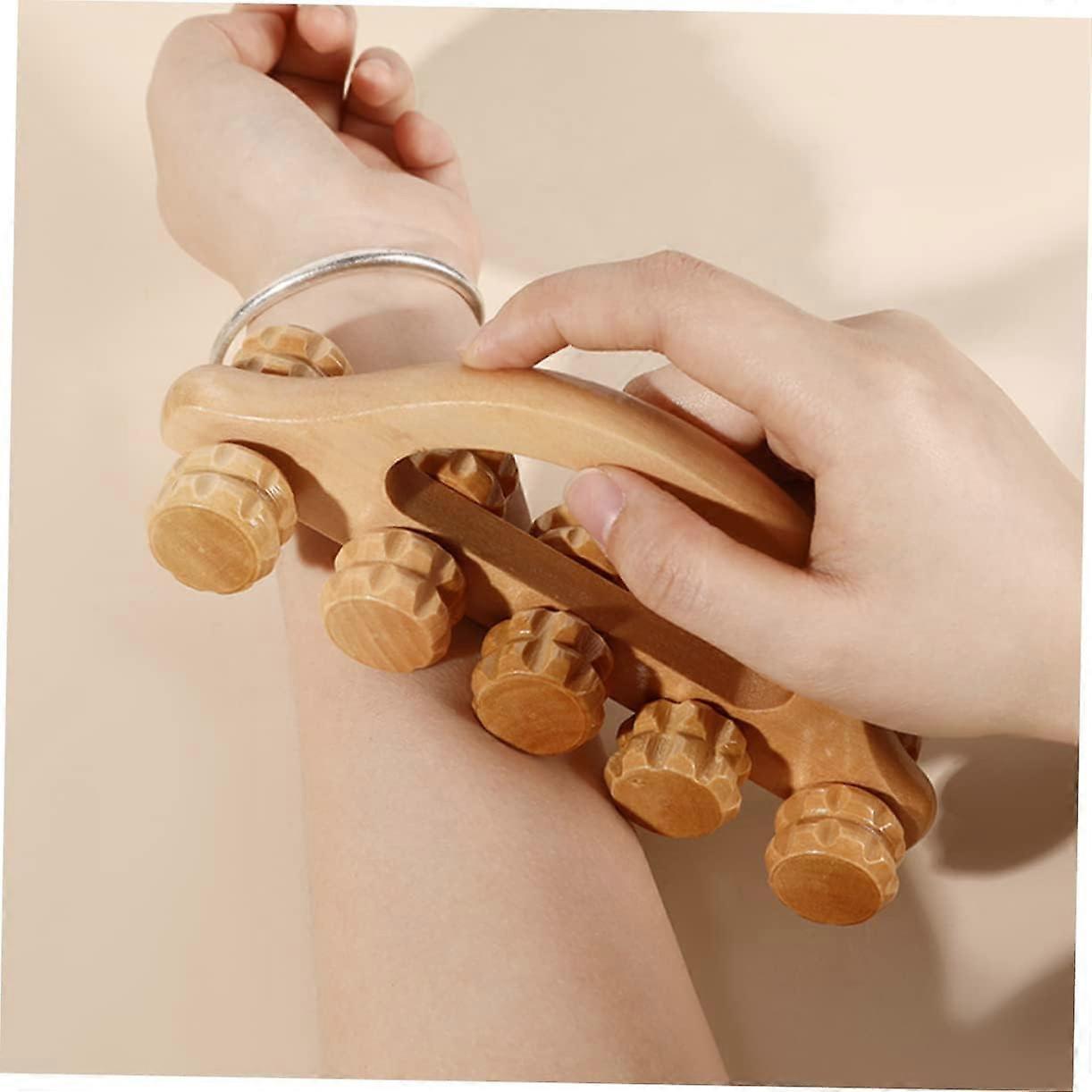 Wooden Ball Hand & Back Massager Tool for Muscle Relaxation