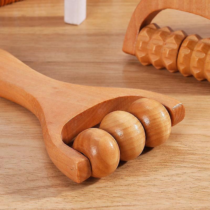 Wooden Roller Massager for Neck Shoulder Leg & Foot Massage