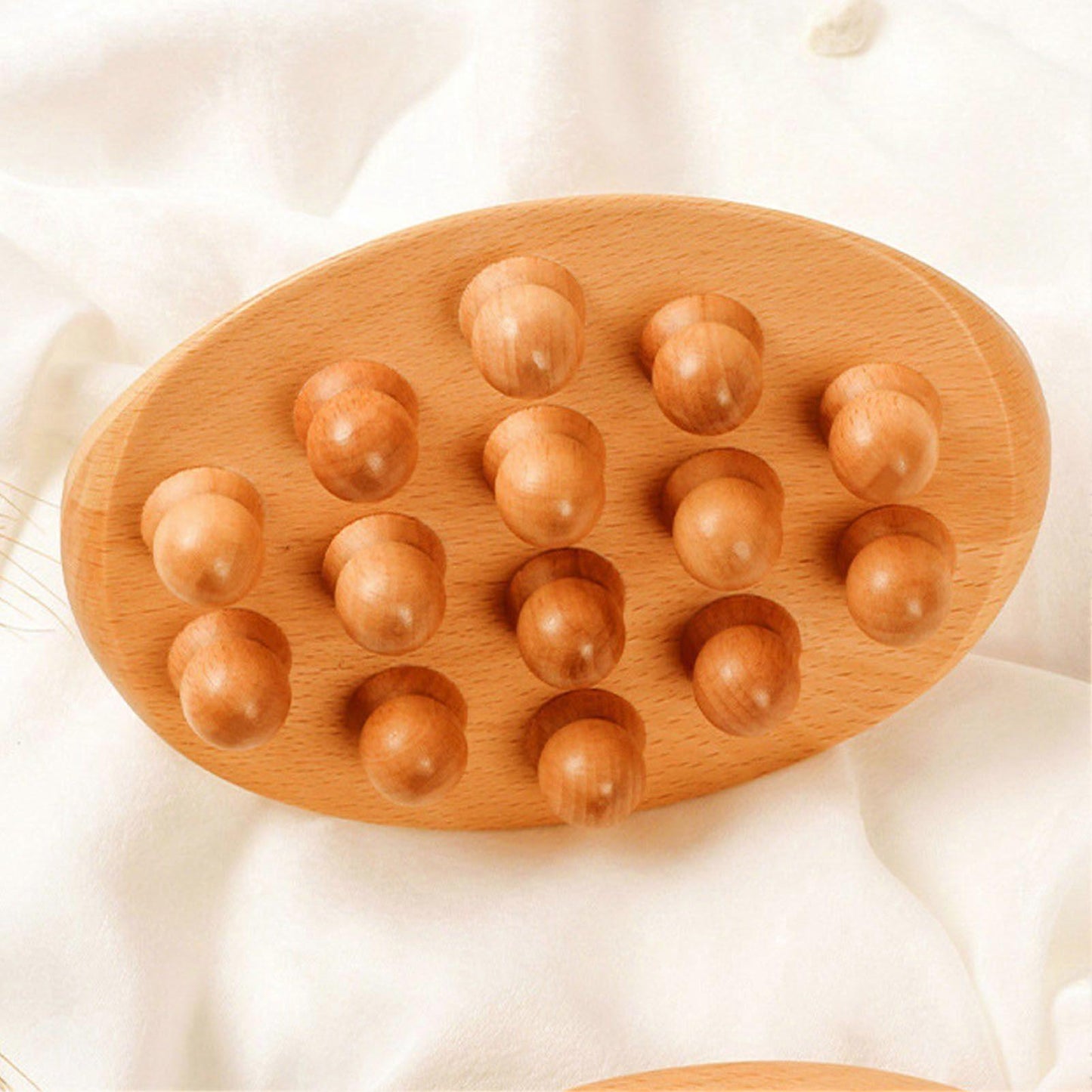 Wooden Body Massage Brush with Beads, Muscle Relaxation Meridian Guasha Tool