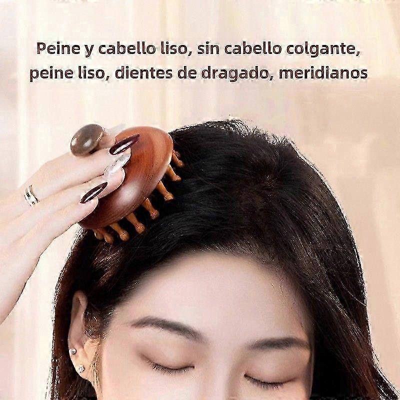Natural Sandalwood Body Massage Brush, Circular Teeth Guasha Scraping Therapy Tool