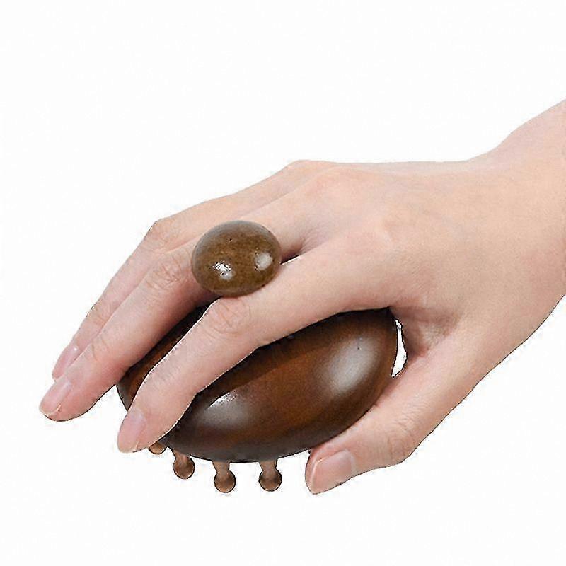 Natural Sandalwood Body Massage Brush, Circular Teeth Guasha Scraping Therapy Tool