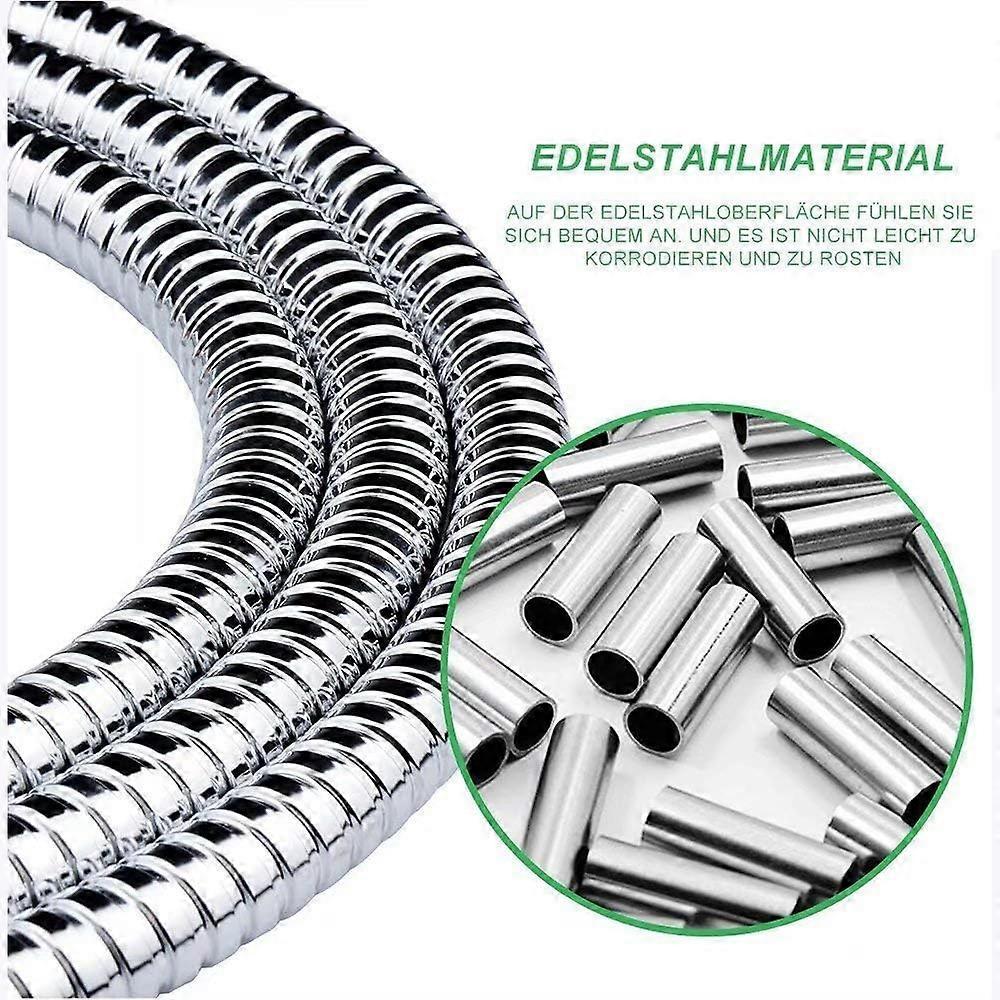 150cm Stainless Steel Look Shower Hose, Durable Bathroom Shower Pipe
