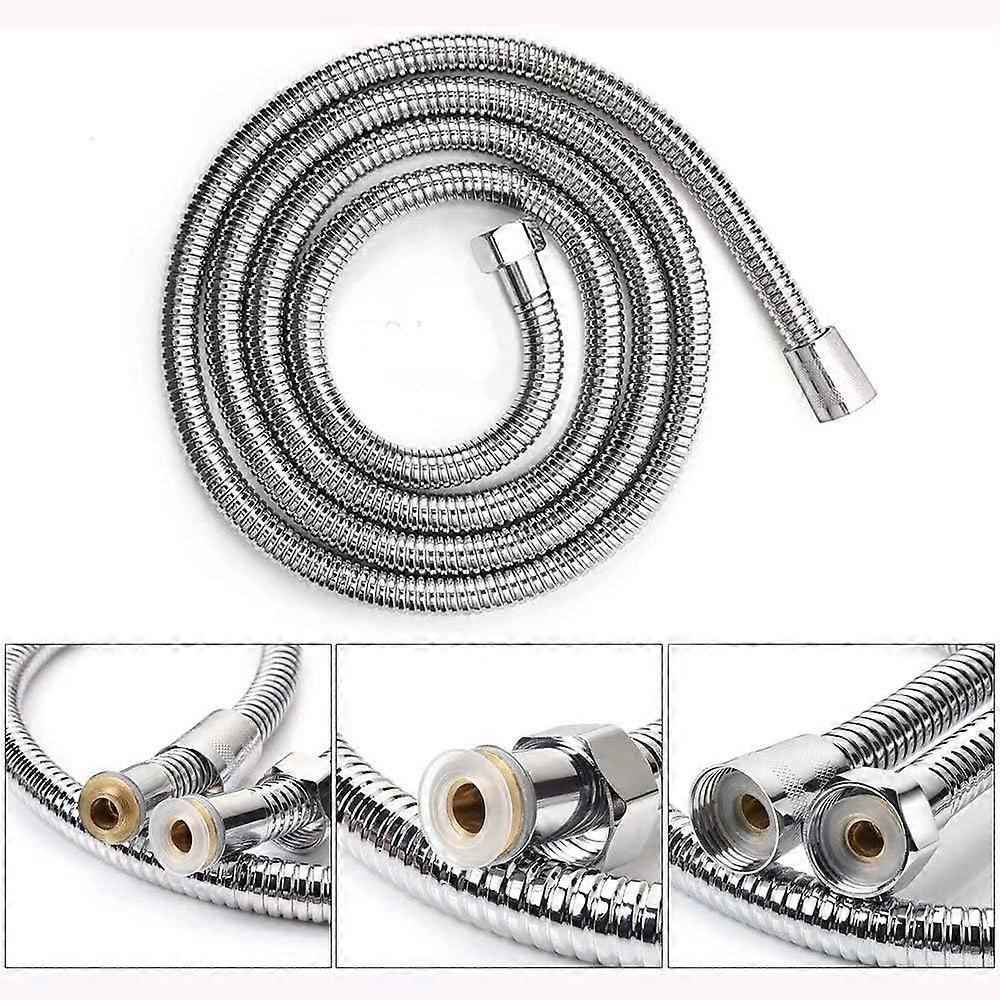 150cm Stainless Steel Look Shower Hose, Durable Bathroom Shower Pipe