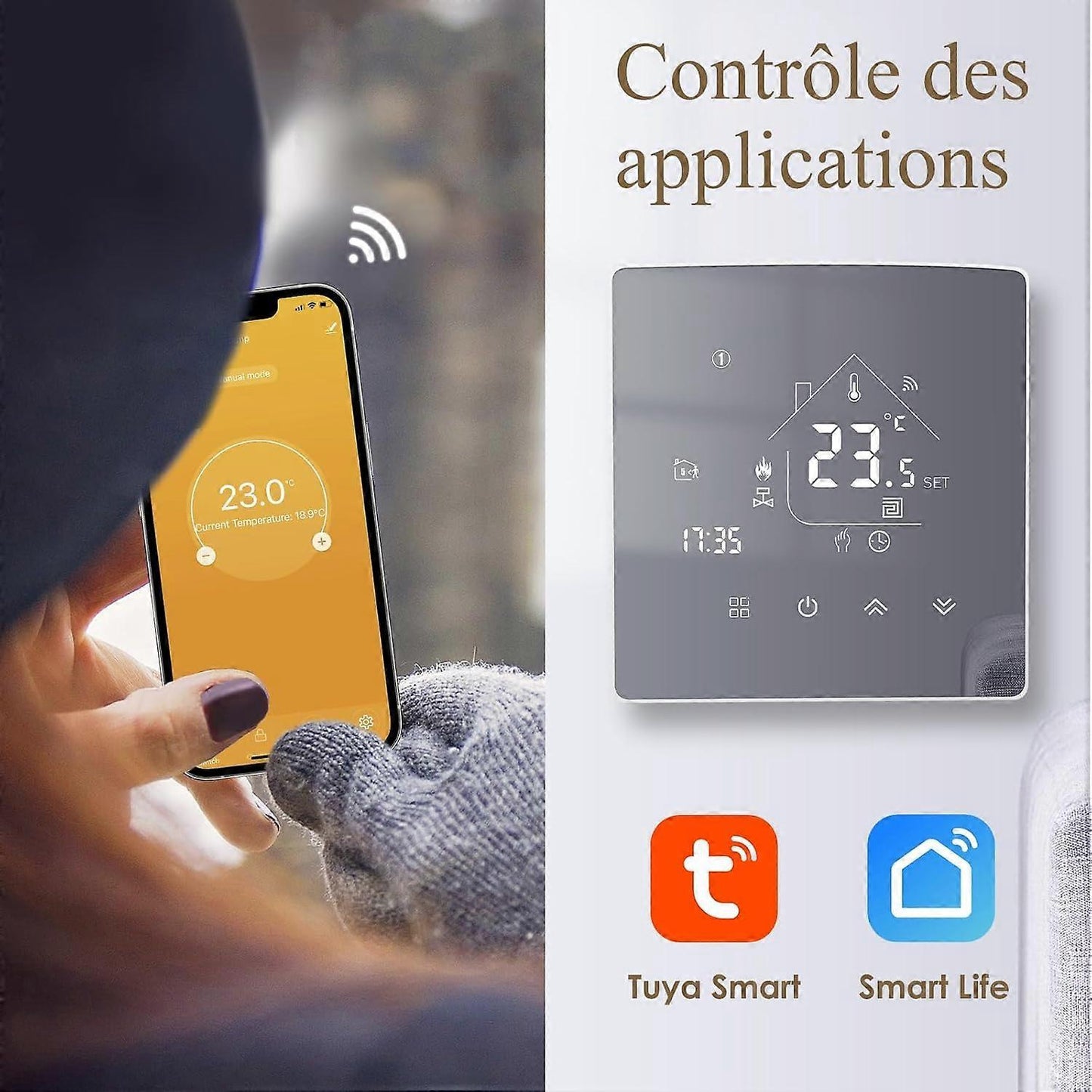 Smart Thermostat Room Heating WiFi Wall Mounted Temperature Controller for Home