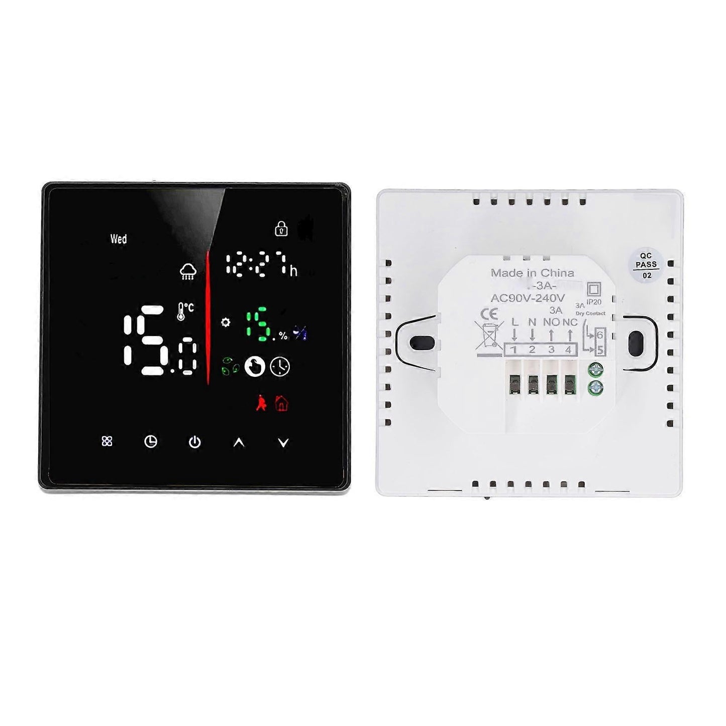 Touch Screen Wall Thermostat Temperature Controller for Water Floor Heating AC90-240V