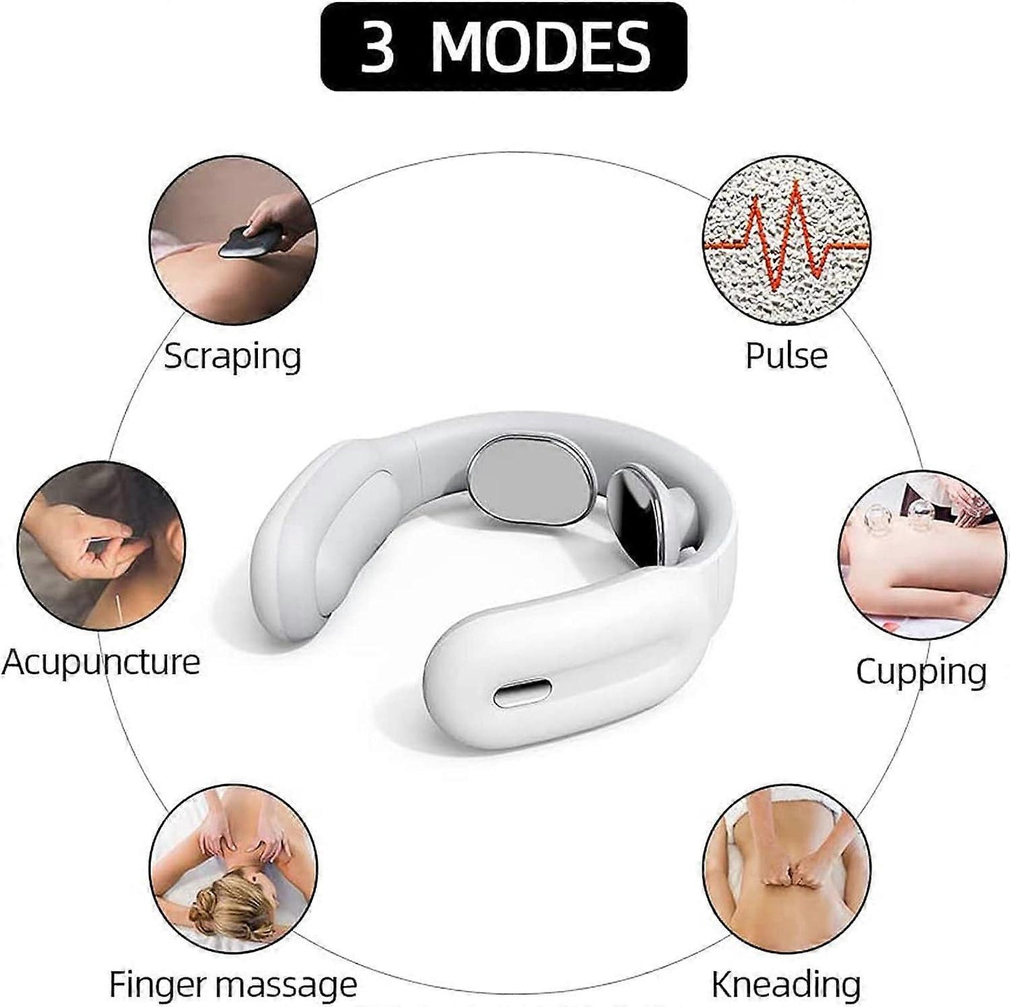 Intelligent Neck Massager with Heat Cordless 3 Modes 15 Levels Deep Relaxation Massage
