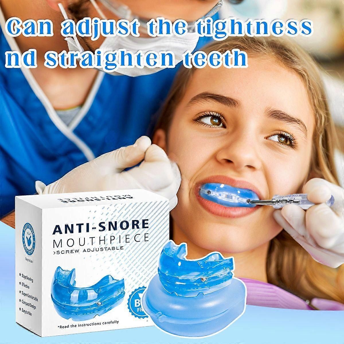 Adjustable Anti-Snoring Mouthpiece - Reduces Snoring, Food-Grade Silicone