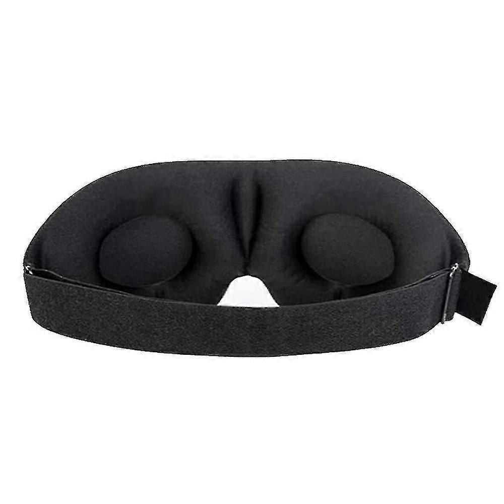 2pcs 3D Silk Sleep Mask - Black, Adjustable, Memory Foam