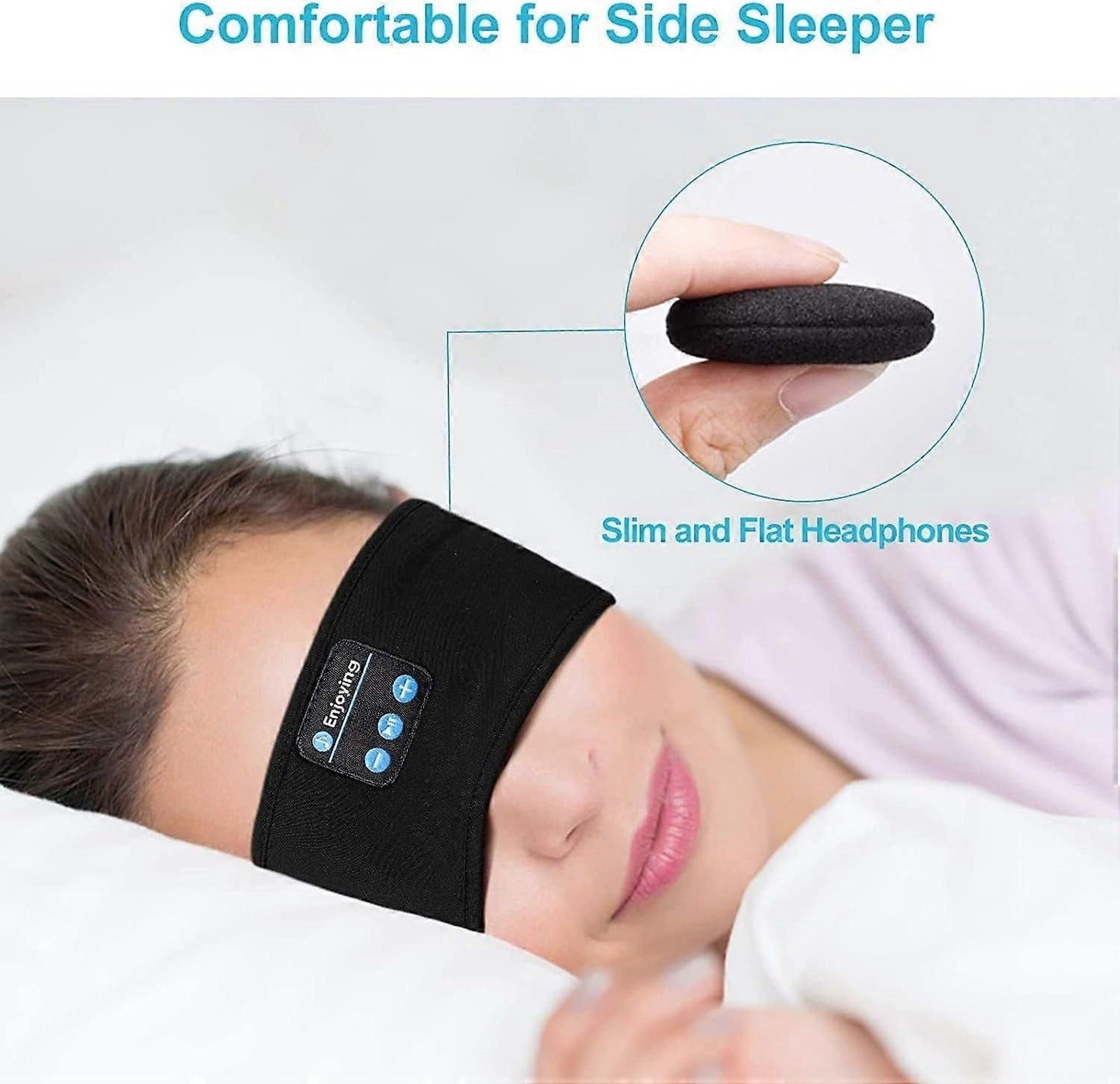 Bluetooth 5.0 Sleep Mask - Wireless Headphones, Blackout, Soft Fabric