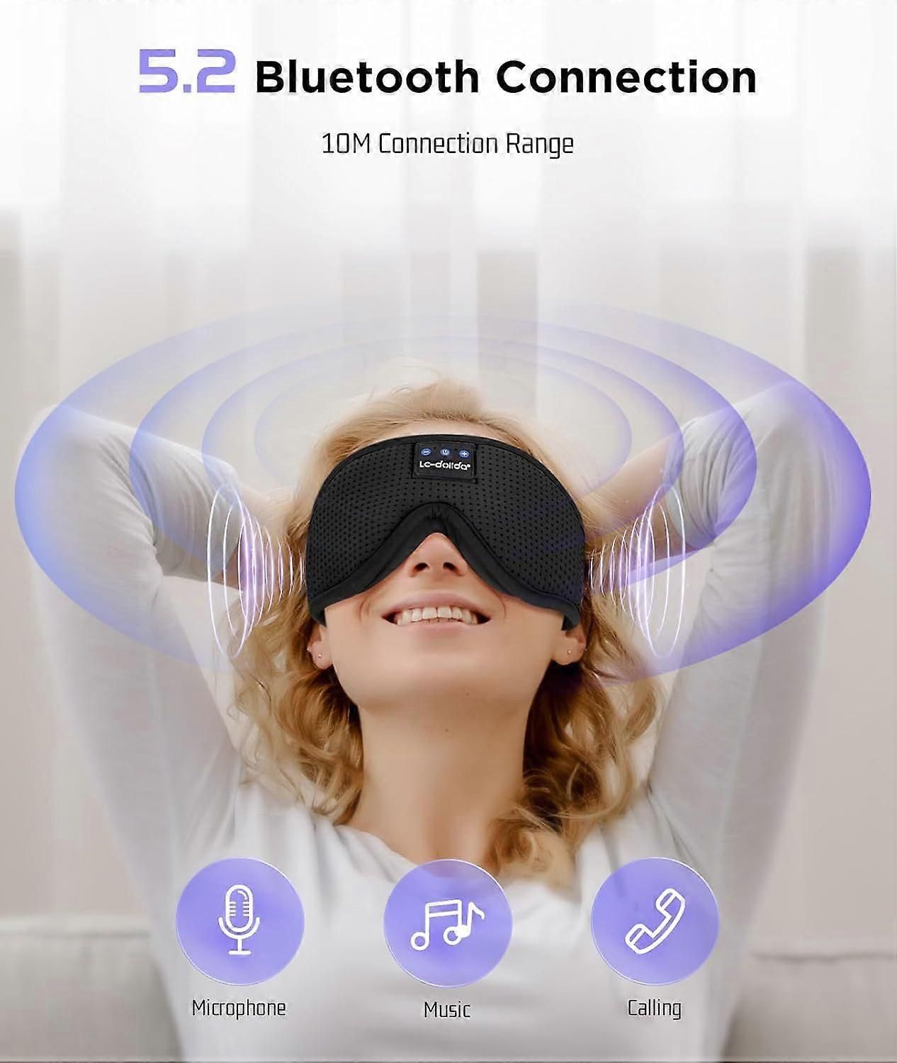3D Sleep Mask with Bluetooth Headphones - Wireless 5.4, 13H Playtime, Light Blocking
