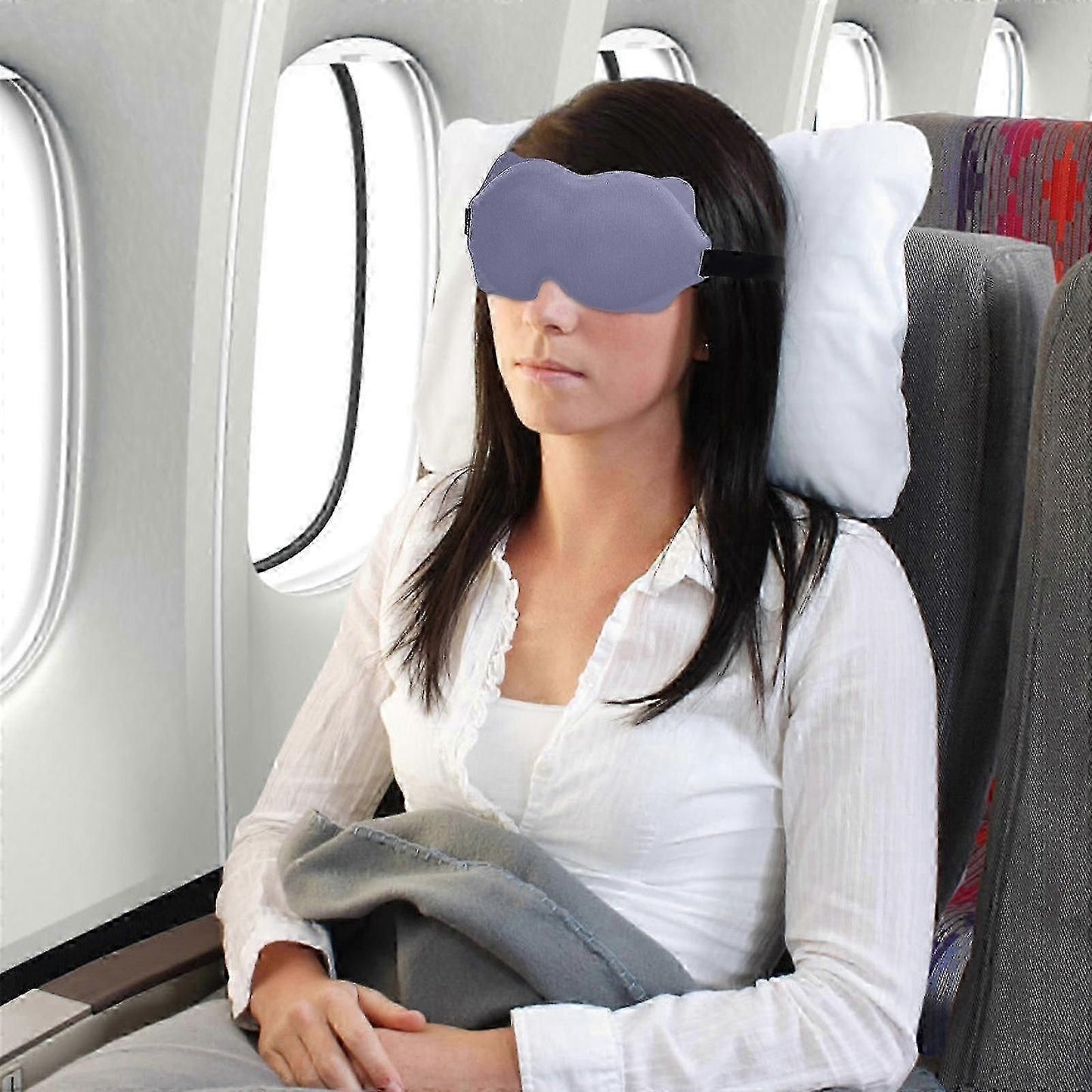Washable Sleep Mask for Side Sleeping - Adjustable Strap, Breathable, Travel