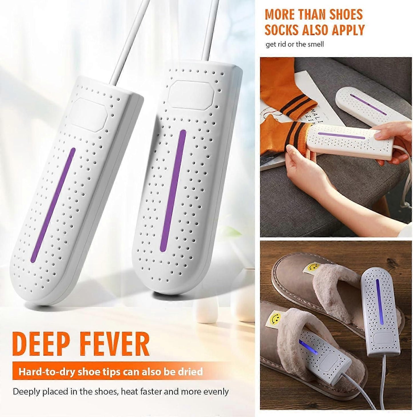 Portable 360° Electric Shoe Dryer - Antibacterial, Deodorizing