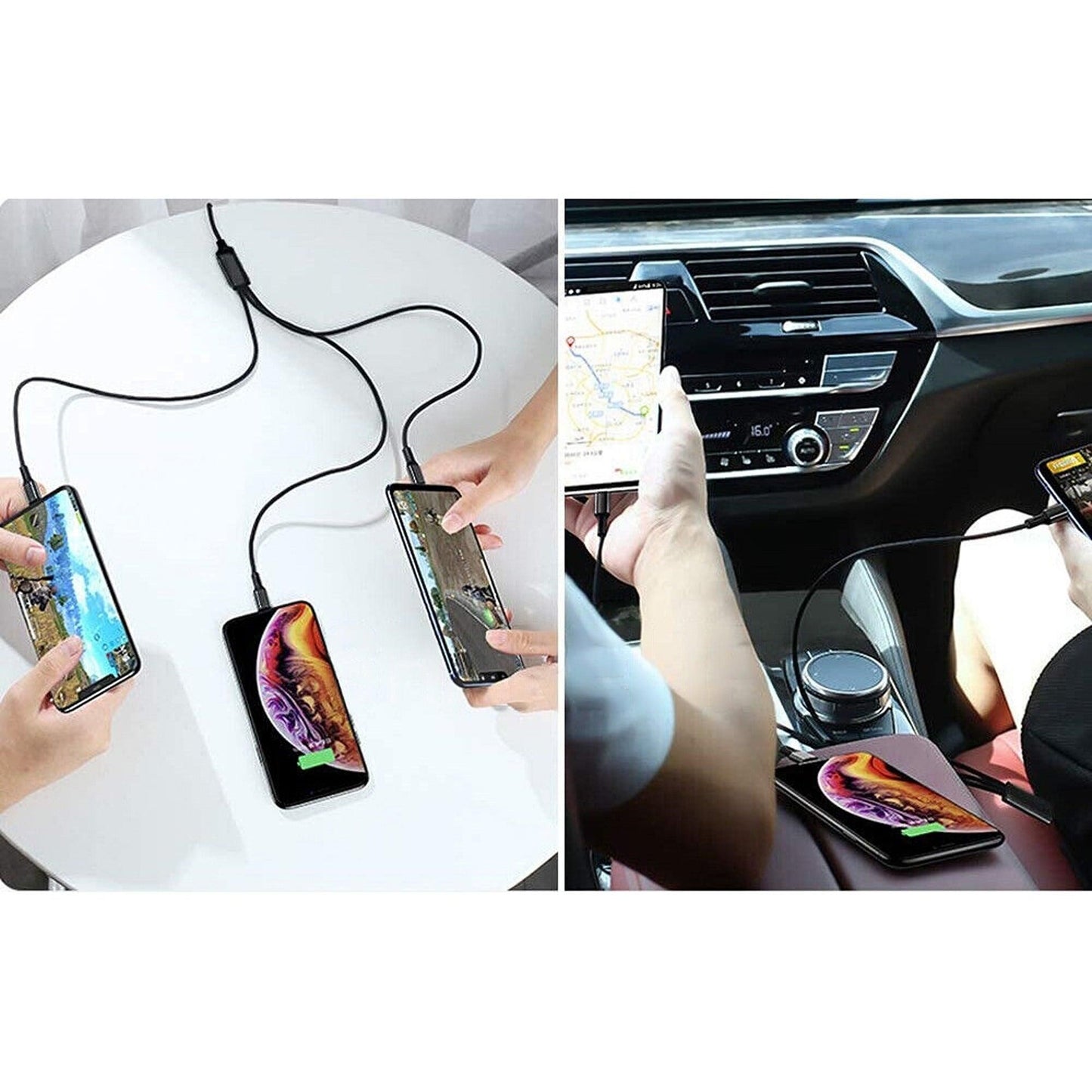 3-in-1 Multi USB Charger Cable for Micro USB Type C and Apple Devices