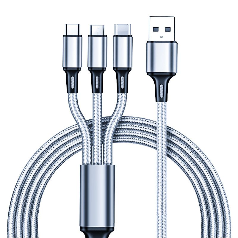 3-in-1 Multi USB Charger Cable for Micro USB Type C and Apple Devices
