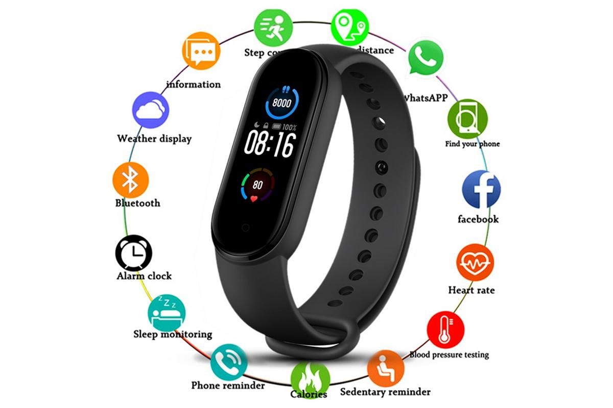 Bluetooth Smart Fitness Bracelet Heart Rate Monitor Watch Wristband Fitness Tracker Health Tracker with Sleep Tracker for Women Men