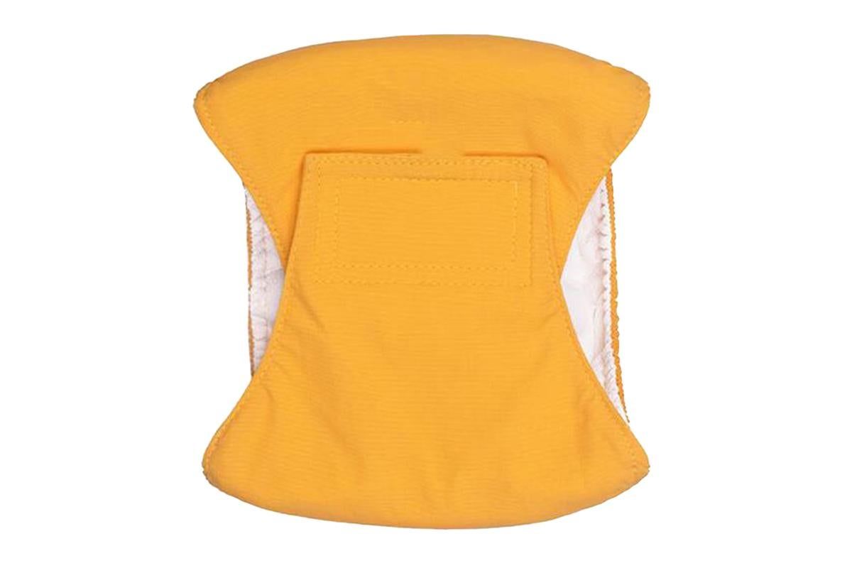 Washable Dog Diaper Water-resistant Puppy Nappy Belly Wrap for Male Dogs Reusable Dog Belly Bands Male Puppy Nappies Wrap Yellow - M