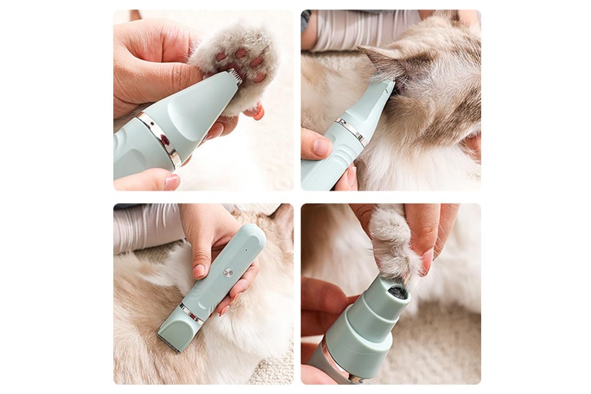 4-in-1 Dog Clipper Dog Grooming Kit with 4 Blade Heads -Green