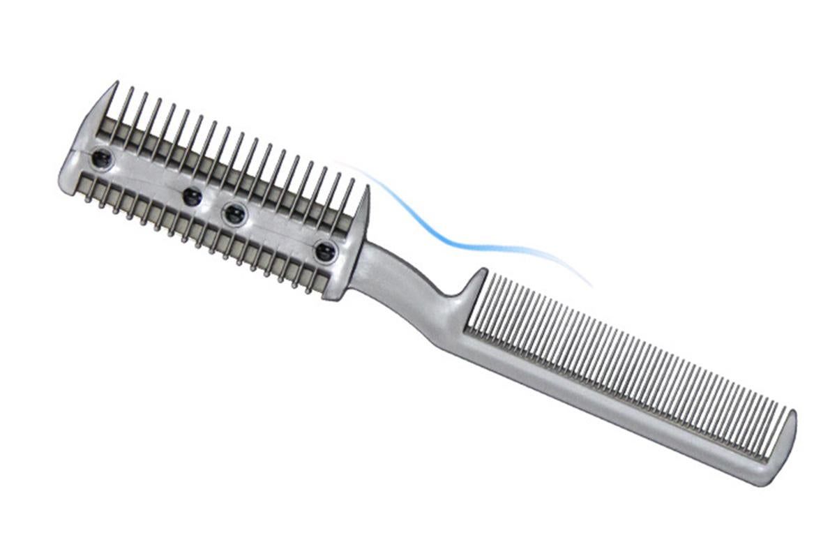 Two Sided Pet Grooming Comb with Razor for Dog Cat Fur Trimming and Thinning