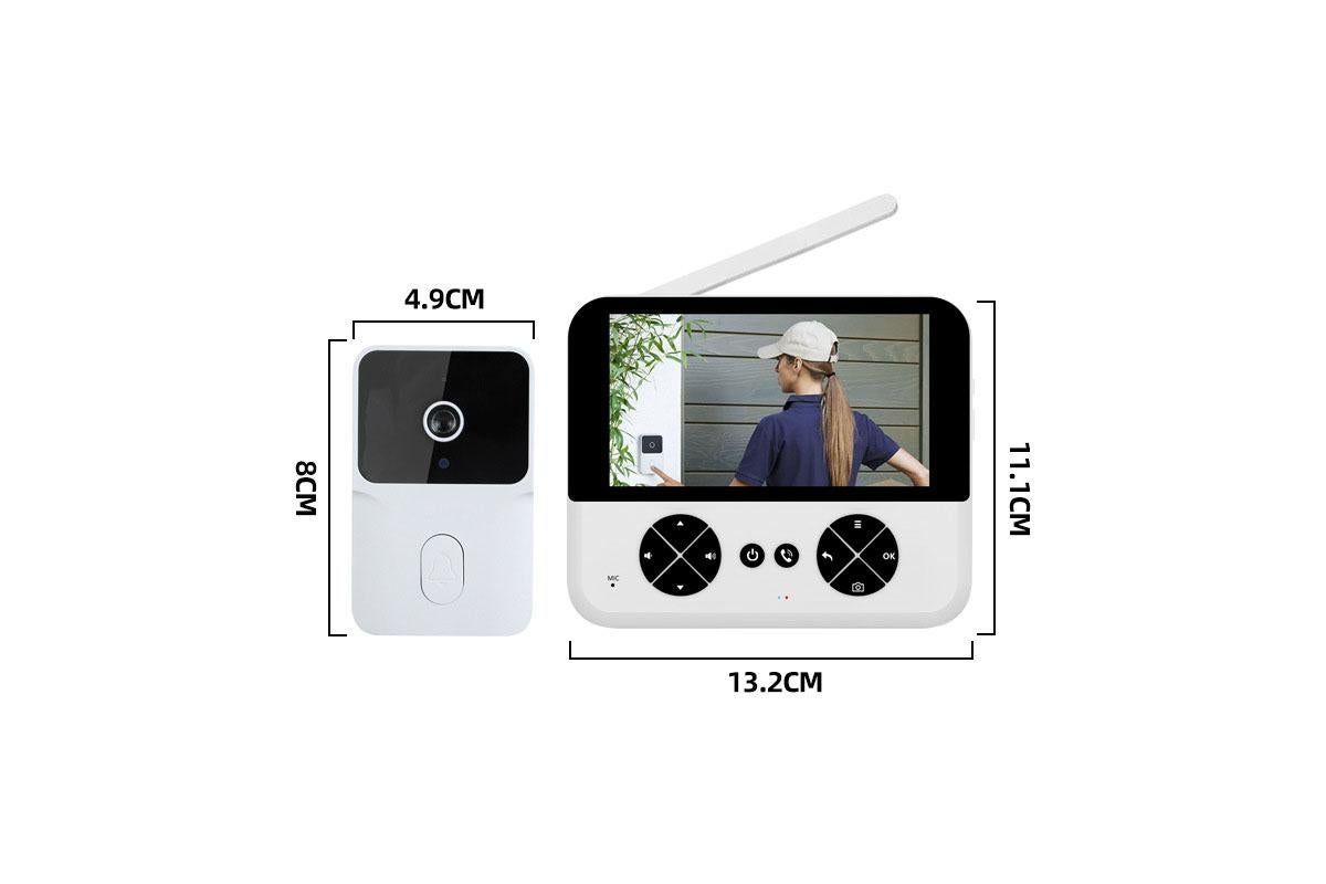 Wireless Doorbell Camera Video Door Bell Smart Intercom Security Phone Camera Indoor Outdoor - White
