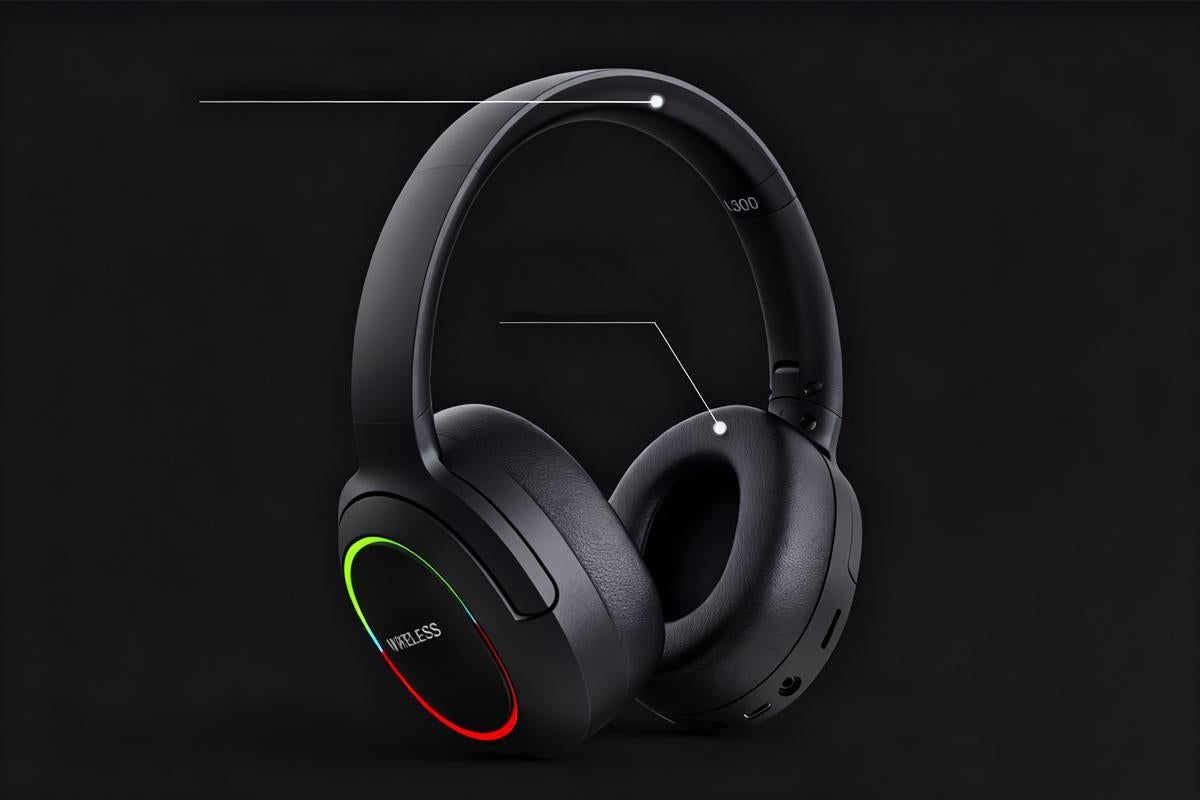 Wireless Gaming Headset Headphone with Microphone Volume - Black