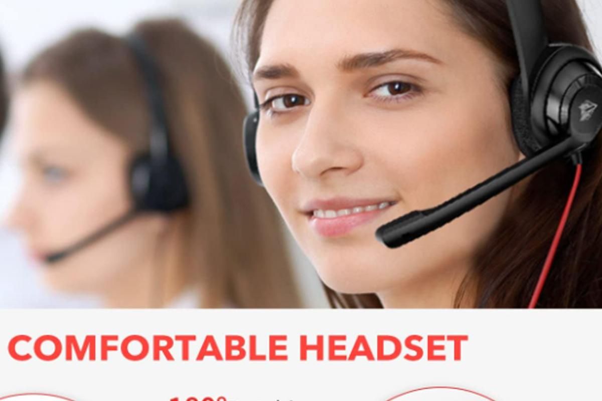 Dual-Edge USB-C Wired Headset with Clear Mic Lightweight Office Headset for PC/Mac