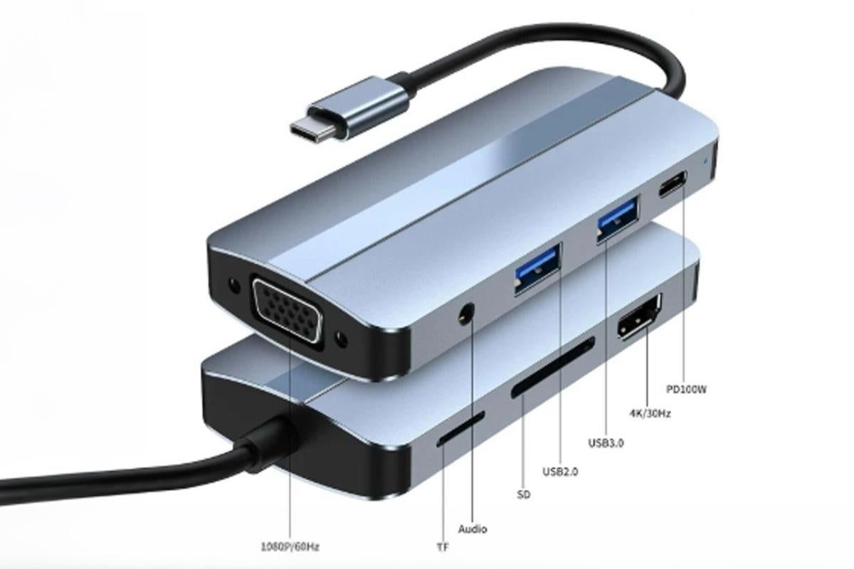 8-in-1 Docking Station Type-C to HDMI Multi-Display USB-C Hub PD 100W