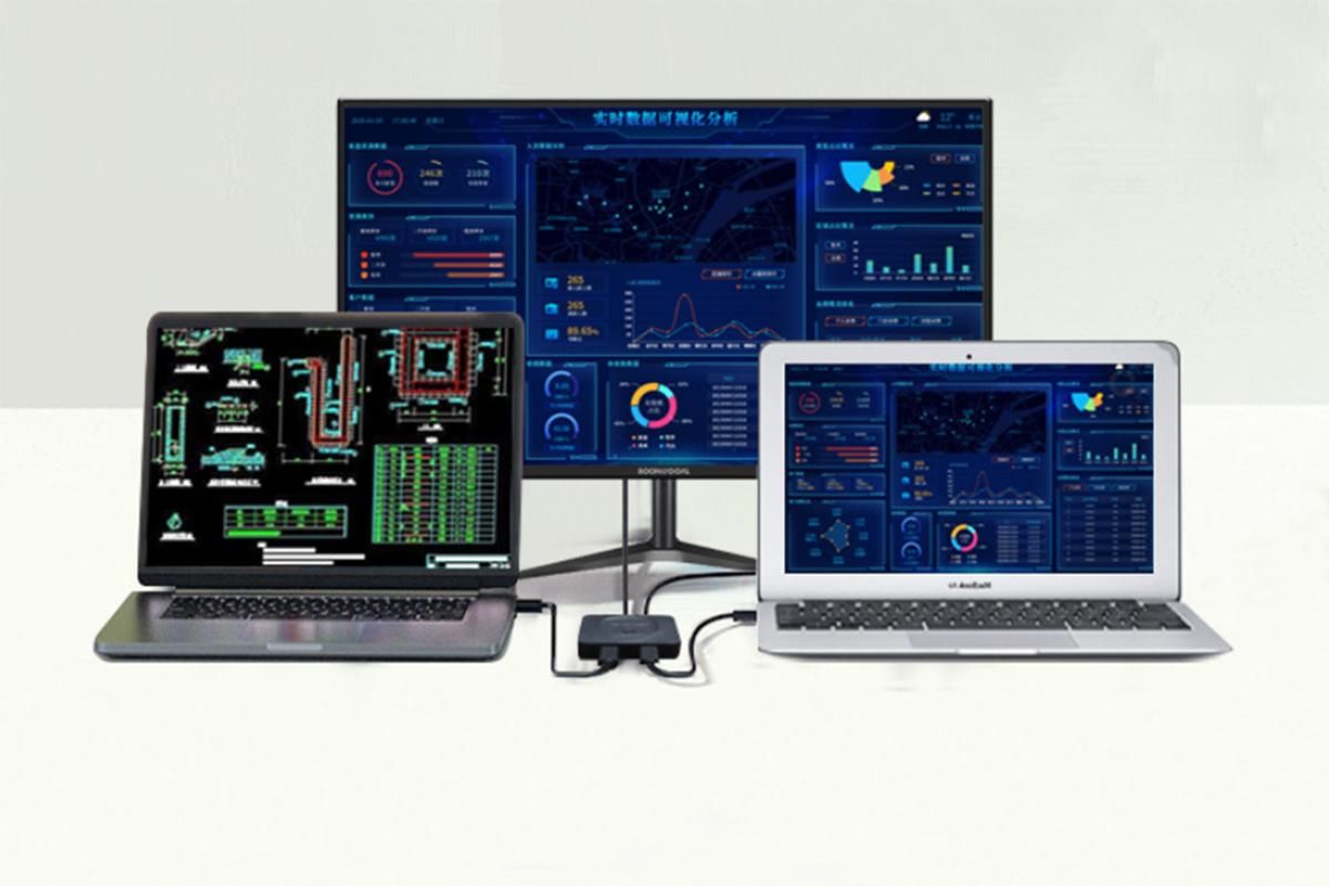 2 Computers USB-C Bidirectional Switcher Support HDR 10Gbps Data Transmission